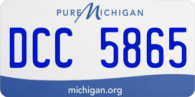 MI license plate DCC5865