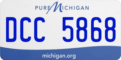 MI license plate DCC5868