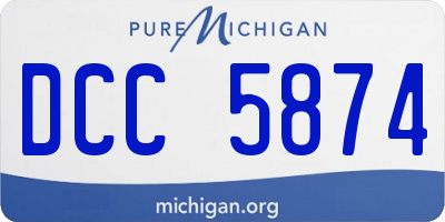 MI license plate DCC5874