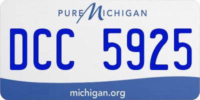 MI license plate DCC5925