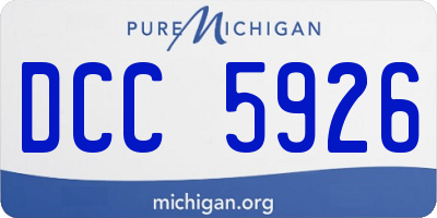 MI license plate DCC5926