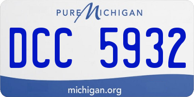 MI license plate DCC5932