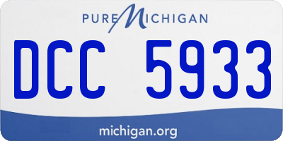 MI license plate DCC5933
