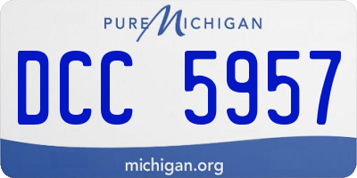 MI license plate DCC5957