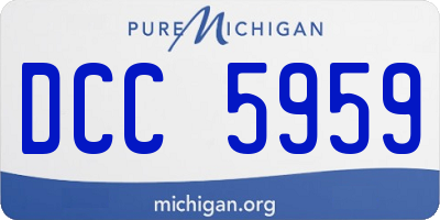 MI license plate DCC5959