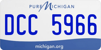 MI license plate DCC5966