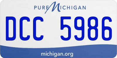 MI license plate DCC5986