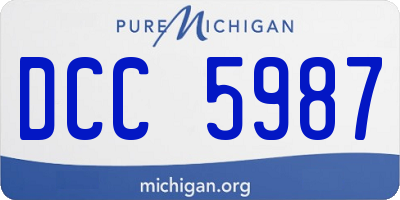 MI license plate DCC5987