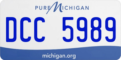 MI license plate DCC5989