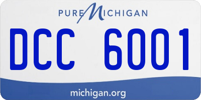 MI license plate DCC6001