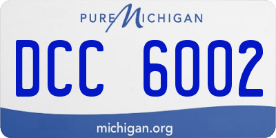 MI license plate DCC6002