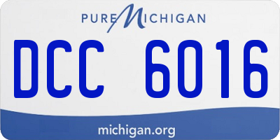 MI license plate DCC6016