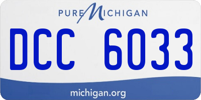 MI license plate DCC6033