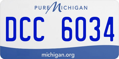 MI license plate DCC6034