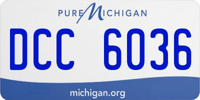MI license plate DCC6036