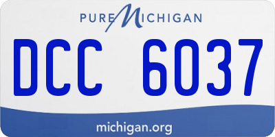 MI license plate DCC6037