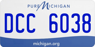 MI license plate DCC6038