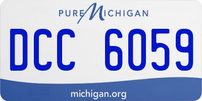 MI license plate DCC6059