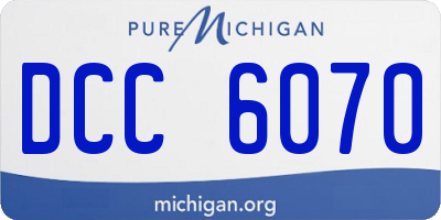 MI license plate DCC6070