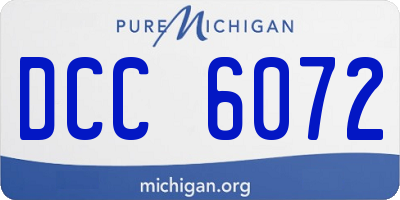 MI license plate DCC6072