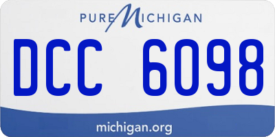 MI license plate DCC6098