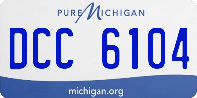 MI license plate DCC6104