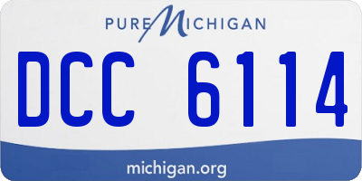 MI license plate DCC6114