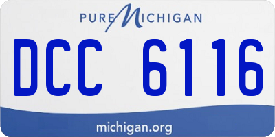 MI license plate DCC6116