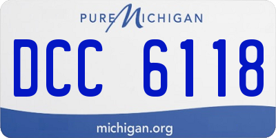 MI license plate DCC6118