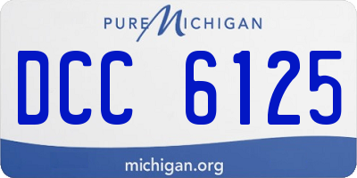 MI license plate DCC6125
