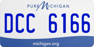 MI license plate DCC6166