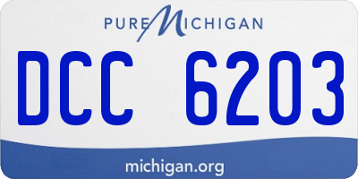 MI license plate DCC6203