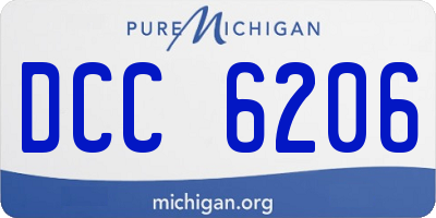 MI license plate DCC6206