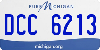 MI license plate DCC6213