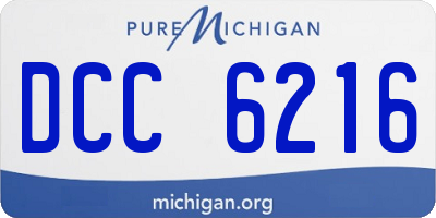 MI license plate DCC6216