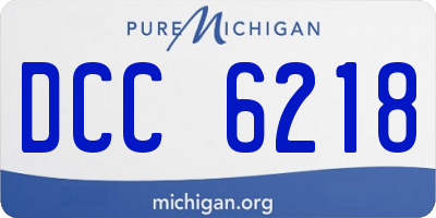 MI license plate DCC6218