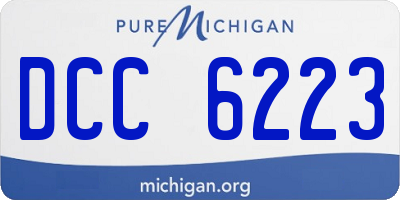 MI license plate DCC6223
