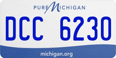 MI license plate DCC6230