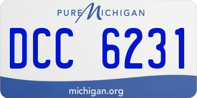 MI license plate DCC6231