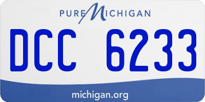 MI license plate DCC6233