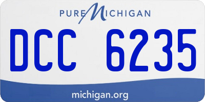 MI license plate DCC6235
