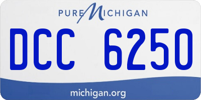 MI license plate DCC6250