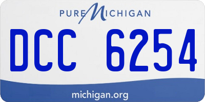MI license plate DCC6254