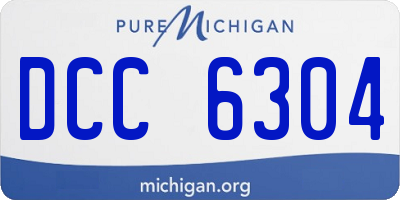MI license plate DCC6304