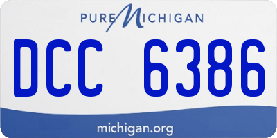 MI license plate DCC6386