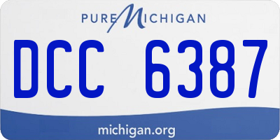 MI license plate DCC6387
