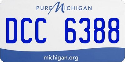 MI license plate DCC6388
