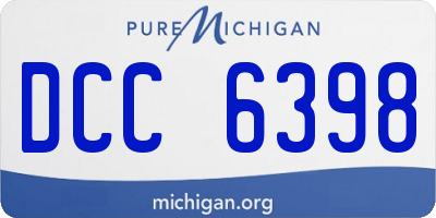 MI license plate DCC6398