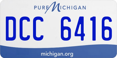 MI license plate DCC6416
