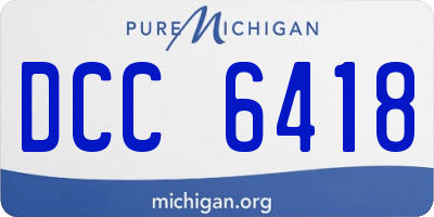 MI license plate DCC6418